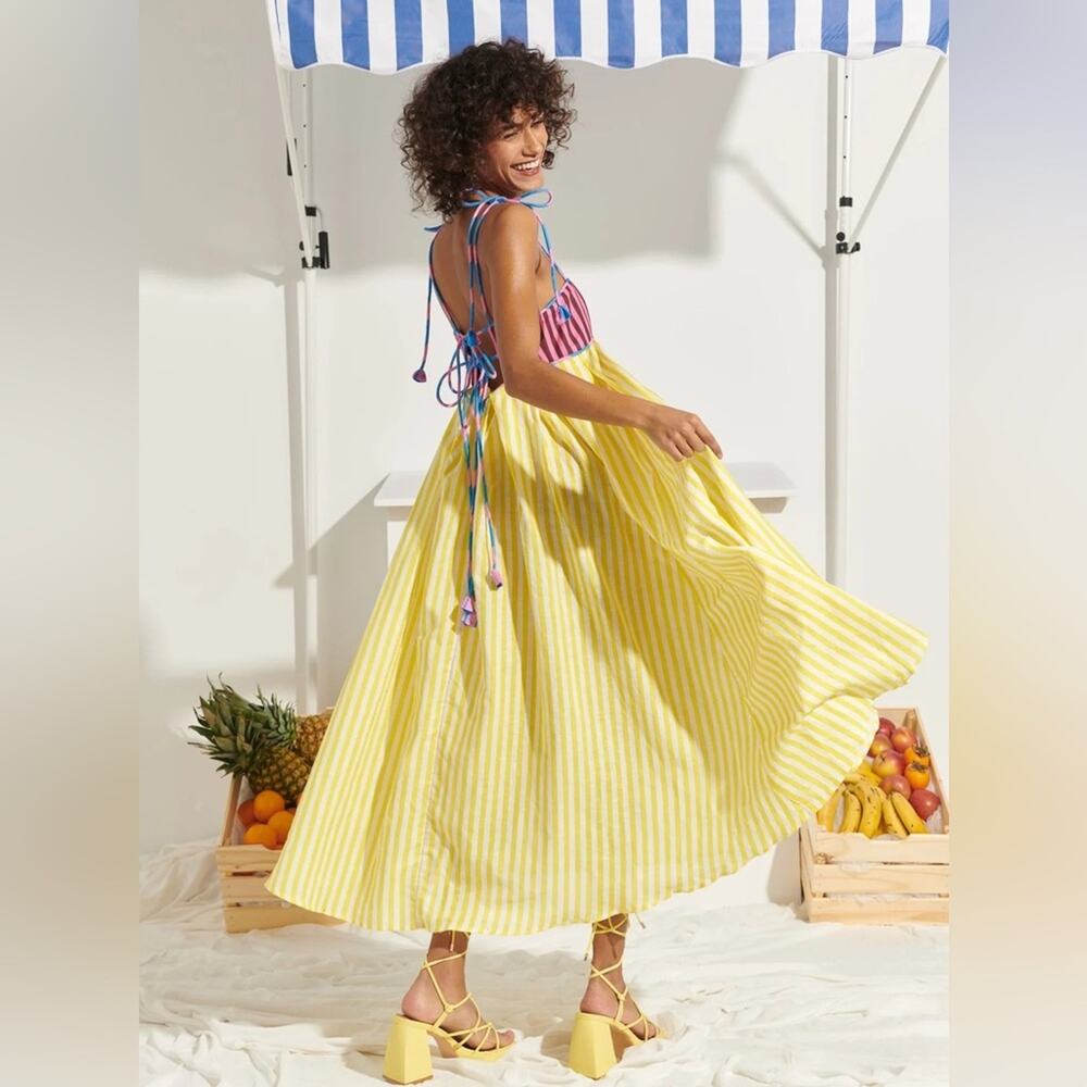 CeliaB Lola Striped Linen Blend Dress
